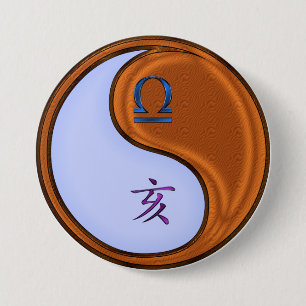 Libra & Wood Boar 7.5 Cm Round Badge