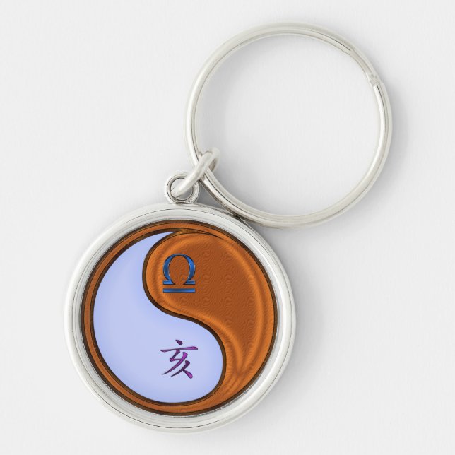 Libra & Wood Boar Key Ring (Front)