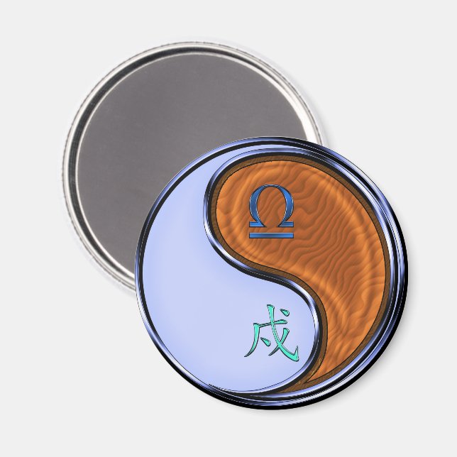 Libra & Wood Dog Magnet (Front/Back)