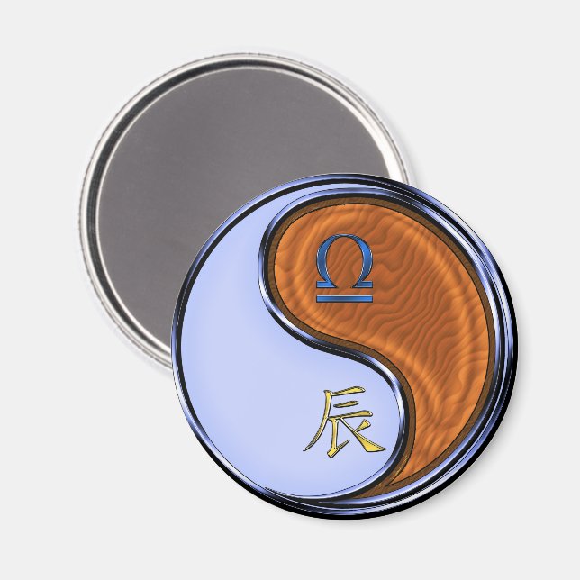Libra & Wood Dragon Magnet (Front/Back)