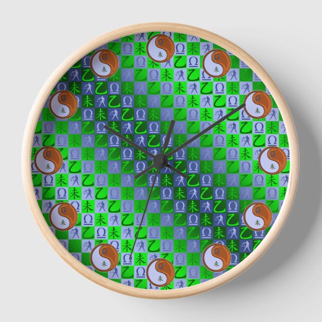 Libra & Wood Goat Clock (Front)
