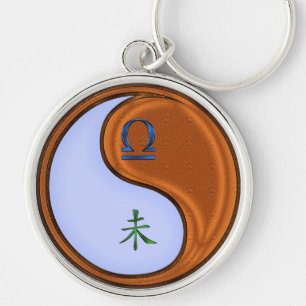 Libra & Wood Goat Key Ring