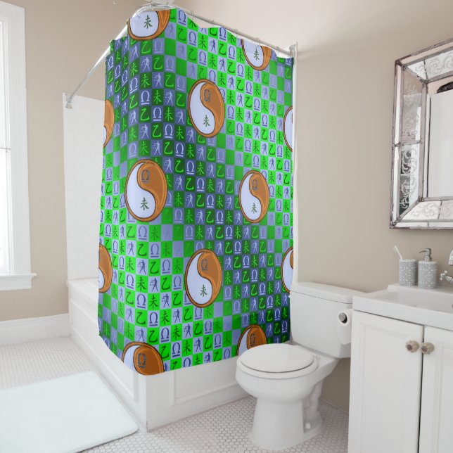 Libra & Wood Goat Shower Curtain (In Situ)