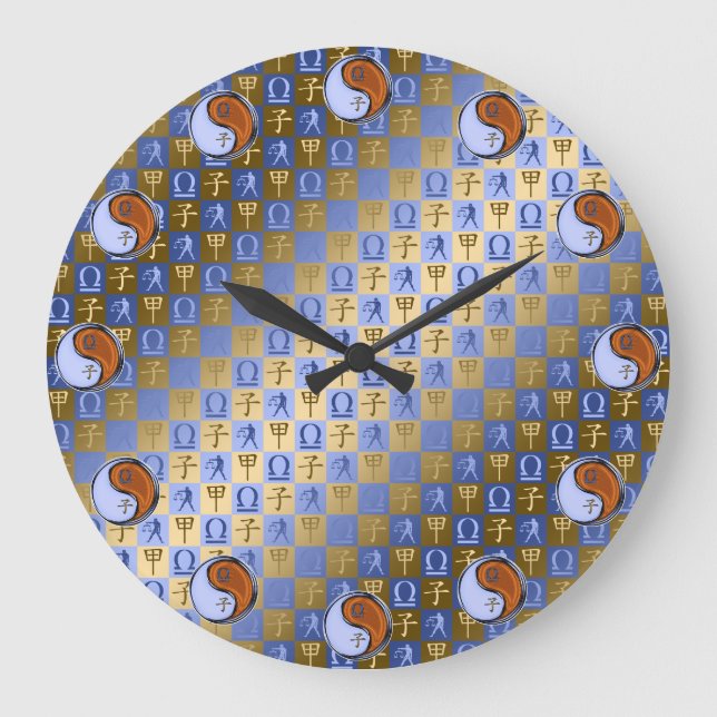 Libra & Wood Rat Large Clock (Front)