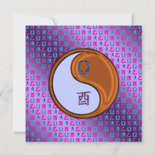 Libra & Wood Rooster Card