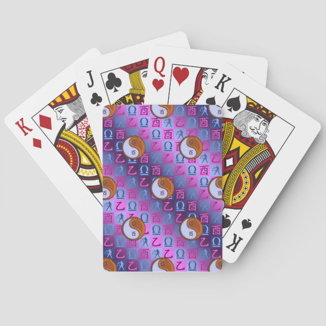 Libra & Wood Rooster Playing Cards (Back)