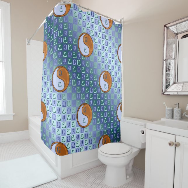 Libra & Wood Snake Shower Curtain (In Situ)