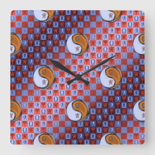 Libra & Wood Tiger Square Wall Clock