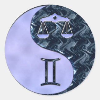 Libra Yin Yang Classic Round Sticker