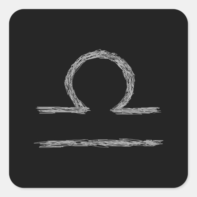 Libra. Zodiac Astrological Sign. Square Sticker (Front)