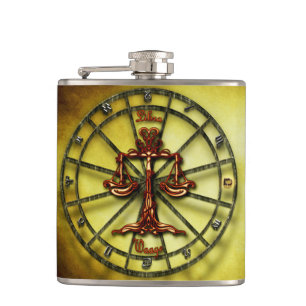 Libra Zodiac Astrology design Horoscope Hip Flask