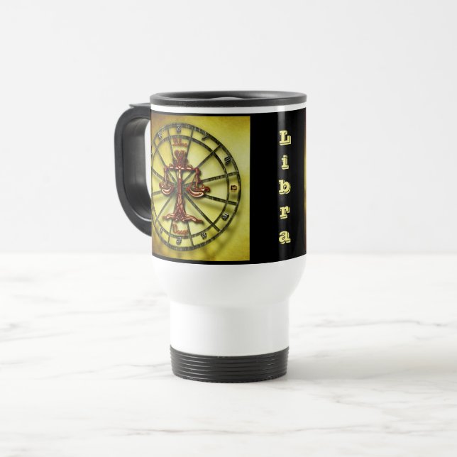 Libra Zodiac Astrology design Horoscope Travel Mug (Front Left)