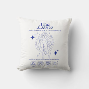 Libra Zodiac Balance Astrology Line Art Cushion