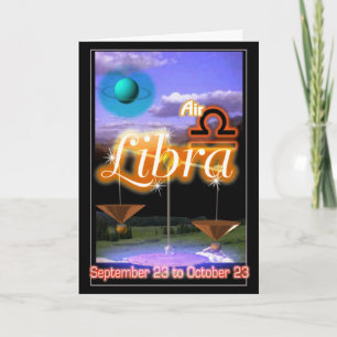 Libra Zodiac Birthday card