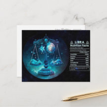 Libra Zodiac Birthday Postcard