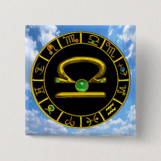 LIBRA / ZODIAC BIRTHDAY SIGNS 15 CM SQUARE BADGE