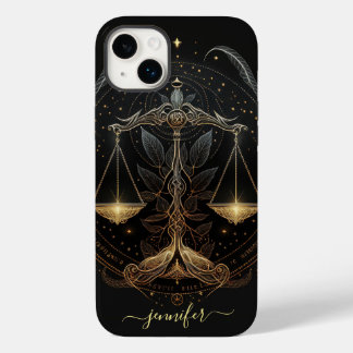 Libra zodiac black and gold Case-Mate iPhone case