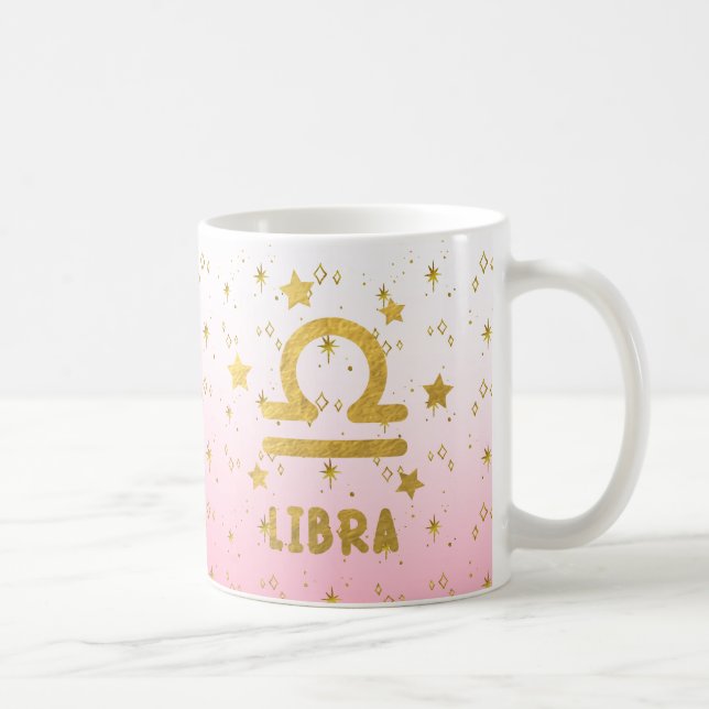 Libra Zodiac Blue and Gold Astrology Mug (Right)