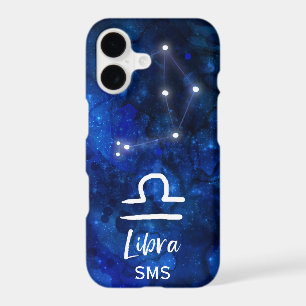 Libra Zodiac Constellation Blue Galaxy Monogram