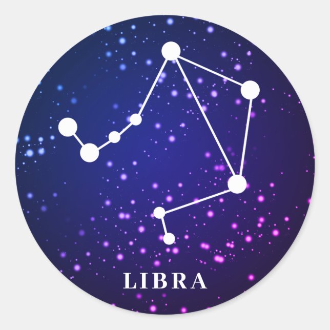 Libra Zodiac Constellation Design Classic Round Sticker (Front)