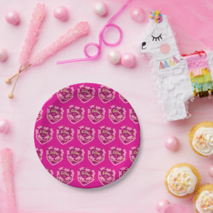 Libra Zodiac Coquette Heart Birthday Cake Paper Plate