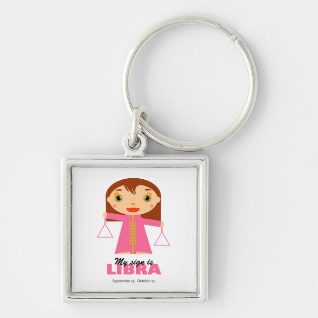 Libra Zodiac for Kids Key Ring (Front)