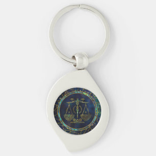 Libra Zodiac Gold Abalone on Constellation Key Ring