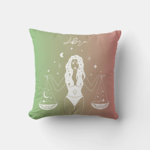Libra zodiac horoscope star sign gradient cushion