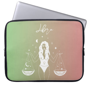 Libra zodiac horoscope star sign gradient laptop sleeve