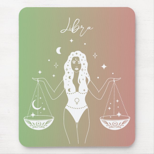 Libra zodiac horoscope star sign gradient mouse pad (Front)