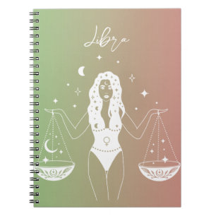 Libra zodiac horoscope star sign gradient notebook
