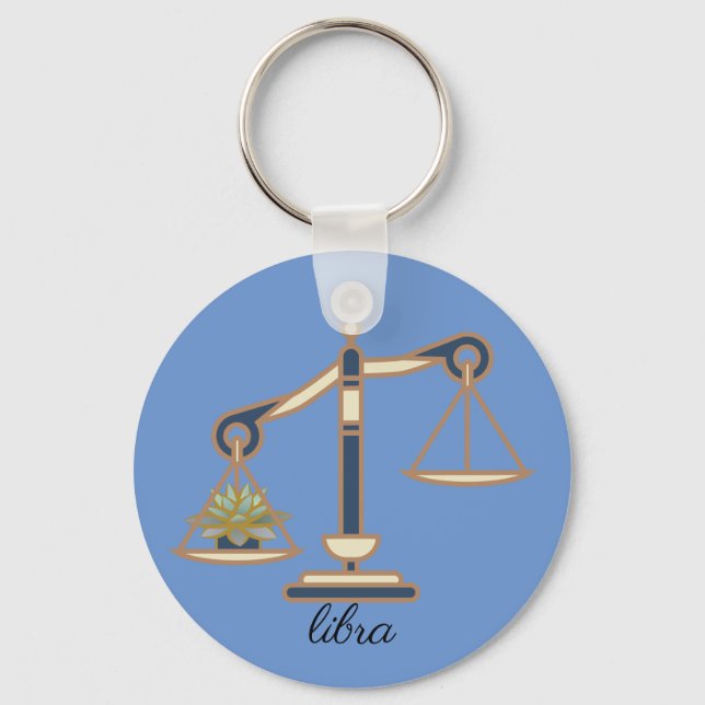 Libra Zodiac  Key Ring (Front)