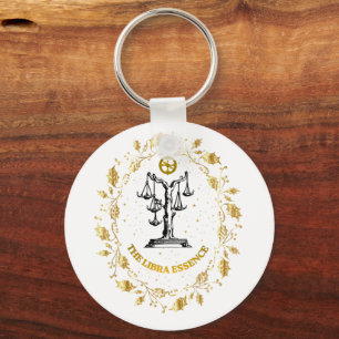Libra Zodiac Luxury Aesthetic Stars Art Key Ring