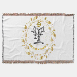 Libra Zodiac Luxury Aesthetic Stars Art Throw Blanket