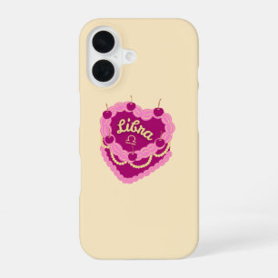 Libra Zodiac Pastel Heart Birthday Cake iPhone 16 Case