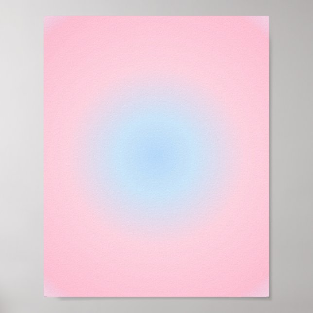 Libra Zodiac, Pink Blue Aura Gradient Poster (Front)
