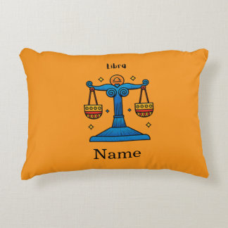 Libra Zodiac Retro Pop Art - Personalised Gift Decorative Cushion