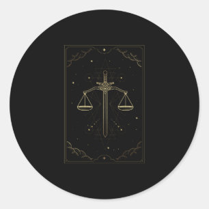 LIBRA ZODIAC SACRED GEOMETRY CLASSIC ROUND STICKER