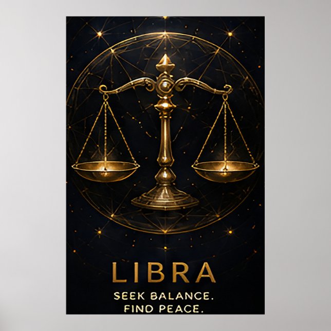 Libra Zodiac Scales Celestial Astrology Symbol Poster (Front)