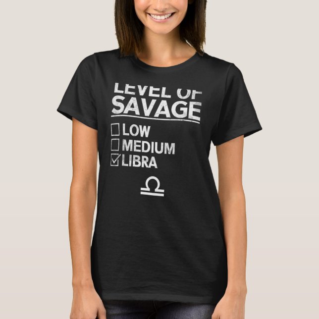 Libra Zodiac Sign Apparel - Distressed Funny Libra T-Shirt (Front)
