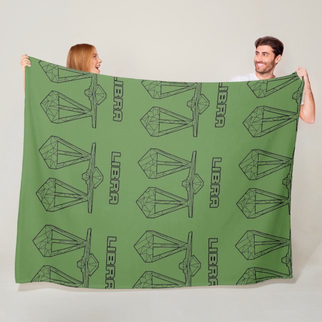 Libra Zodiac Sign Blanket(Transparent) Fleece Blanket (In Situ)