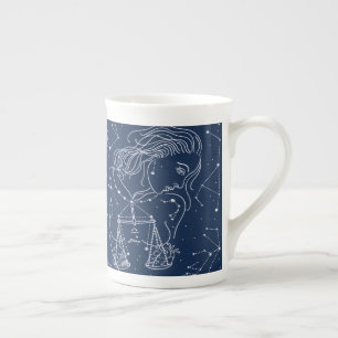 Libra zodiac sign bone china mug