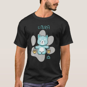 Libra Zodiac Sign Cat Astrology Funny Kitten Cats T-Shirt