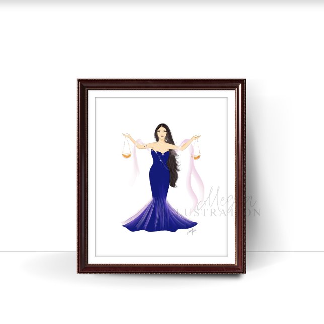 Libra zodiac sign, fashion sketch, illustration, poster (Creator Uploaded)
