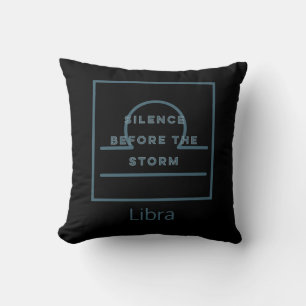 Libra Zodiac Sign Fun Quote Blue Text Birthday Cushion