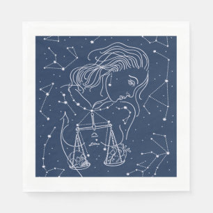 Libra zodiac sign napkin