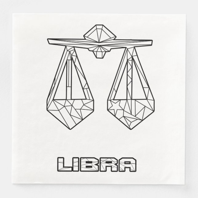 Libra Zodiac Sign Napkin (Front)
