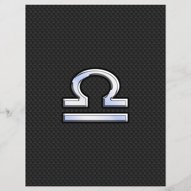 Libra Zodiac Sign on Black Snake Skin Decor Flyer (Front)