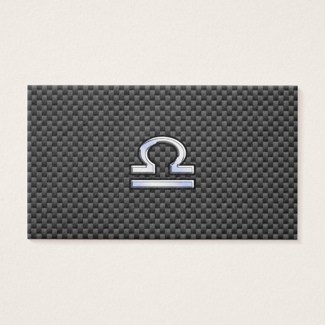 Libra Zodiac Sign on Carbon Fibre Print (Front)