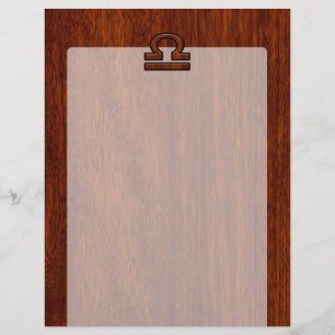 Libra Zodiac Sign on Mahogany Style Decor